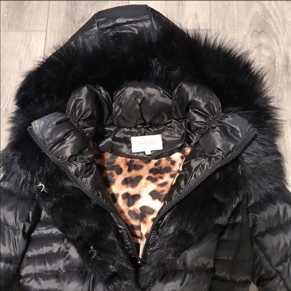 Laundry shelli segal fur lined hooded puffer coat - Picture 4 of 8